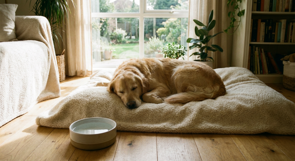 Hund mit Darmbeschwerden braucht Ruhe und eine angepasste Ernährung